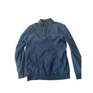 TravisMathew Mens Black Quarter Zip Pullover Golf Sweatshirt Mock Neck Large